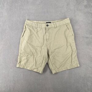 New Look Men Khaki Tan Chino Shorts Size 34R Regular Fit Cotton Twill Casual